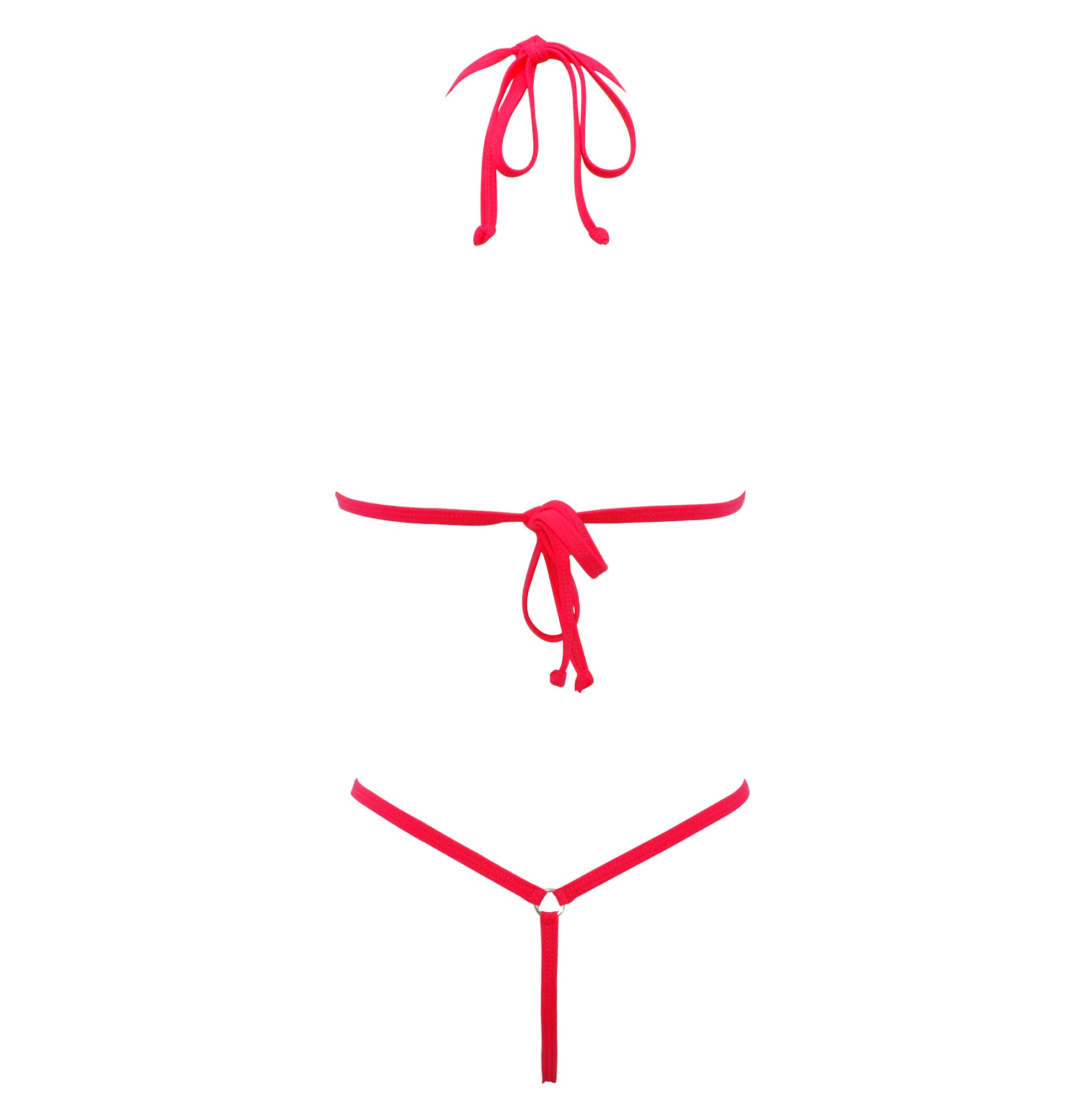 SHERRYLO Red See Through Micro Bikini Extreme Mini Slutty G String Bikinis