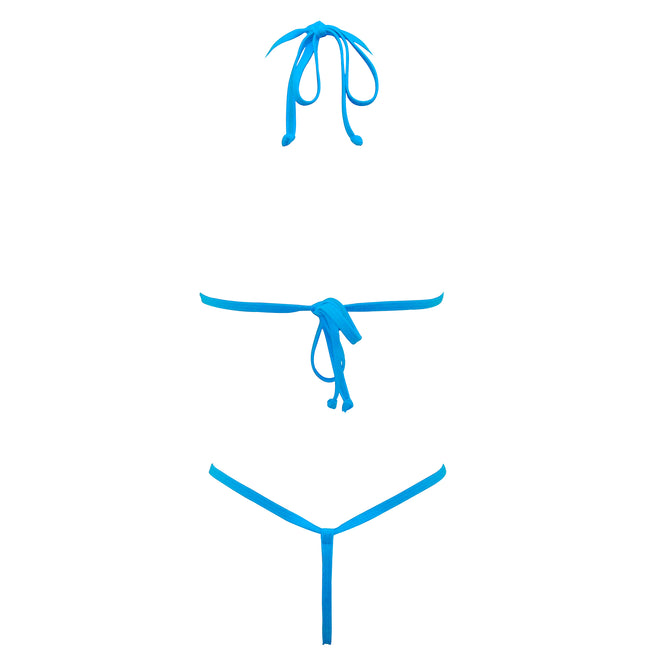 SHERRYLO Turquoise Star Extreme Micro Bikini Mini Slutty Crotchless G String Bikinis
