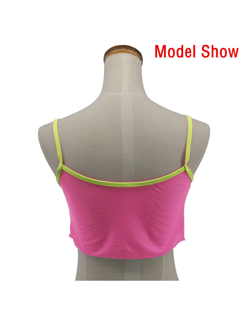 Pink Chartreuse Sheer Tank Top