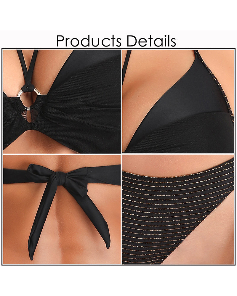 Black Triangle Bikini Womens Bathing Suits