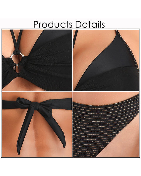 Black Triangle Bikini Womens Bathing Suits – SHERRYLO Swimwear