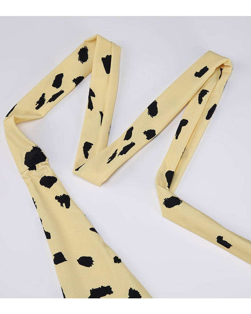 Yellow Printing One Piece Swimsuit for Women