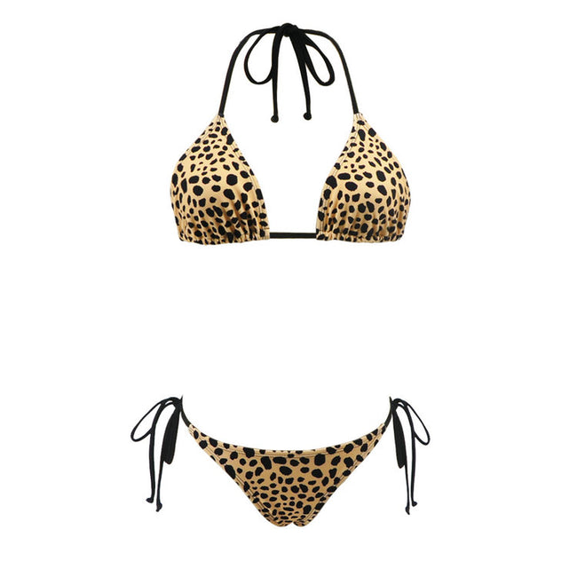Cheetah Print Thong Bikini Set