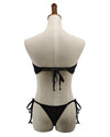 Fuchsia Black Sheer Micro Bikini Bandeau Top Mini Brazilian See Through Thong Bathing Suit