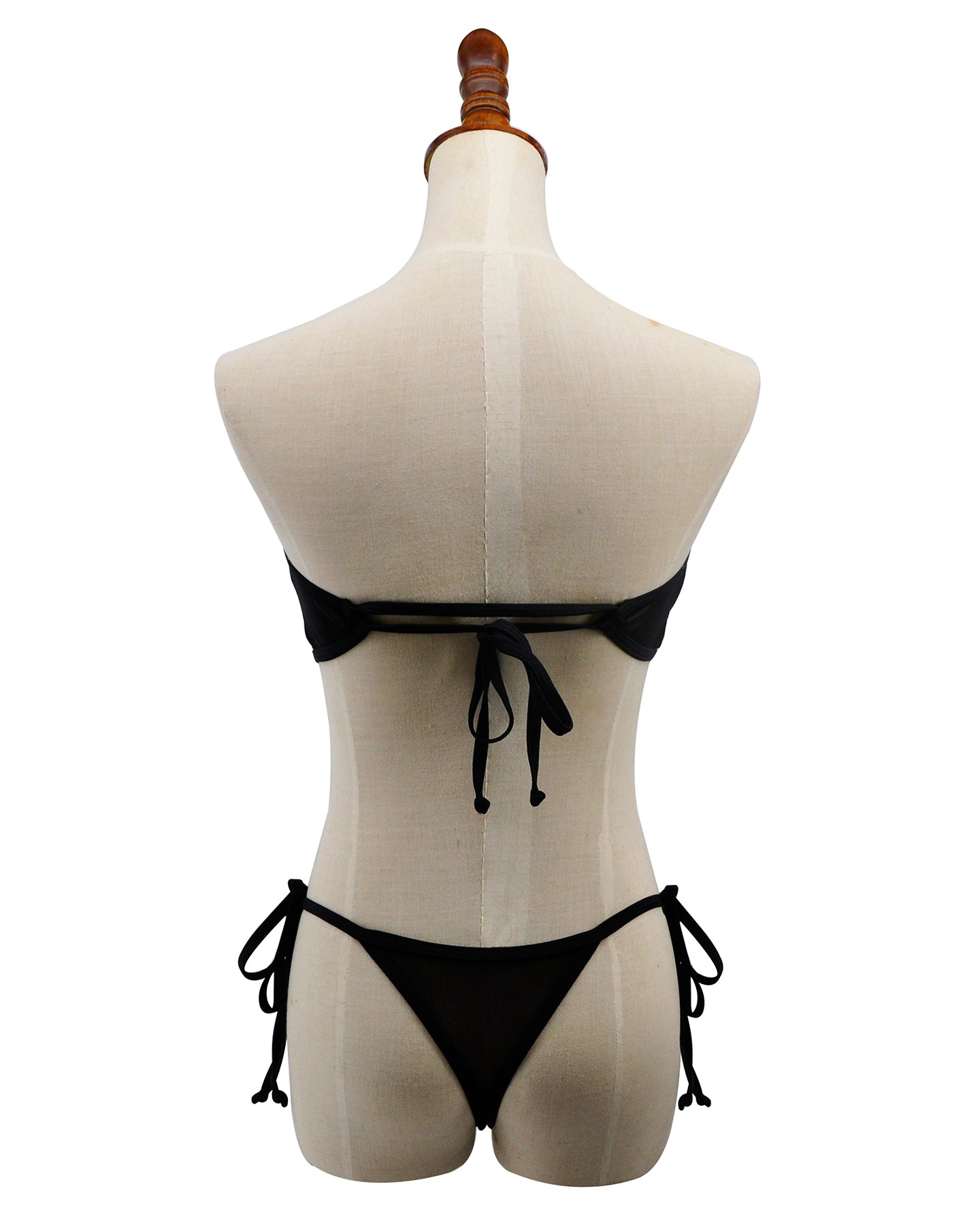 Black See Through Bikini Bandeau Top Mini Brazil Thong Bottom