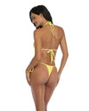 Yellow Micro String Bikini Thong Bottom Triangle Top