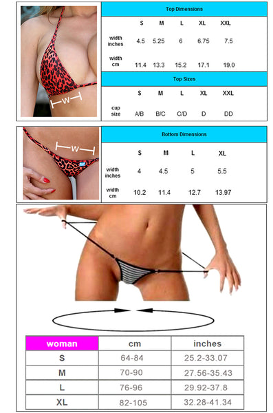 Leopard Print Micro Bikini Set G-String Thong Bottom