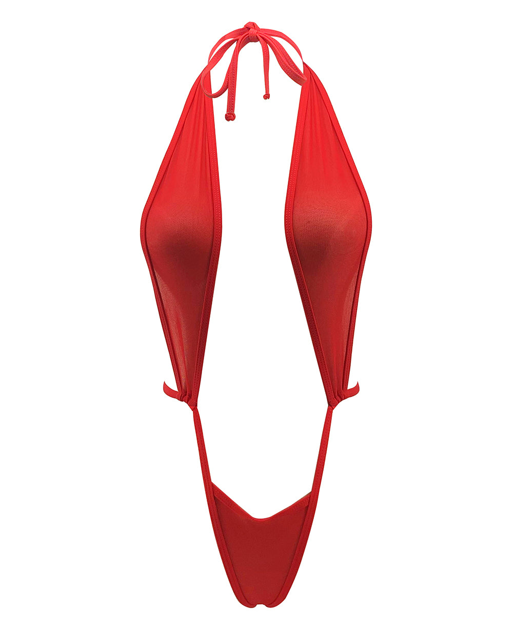 Red Sheer Monokini Bodysuit