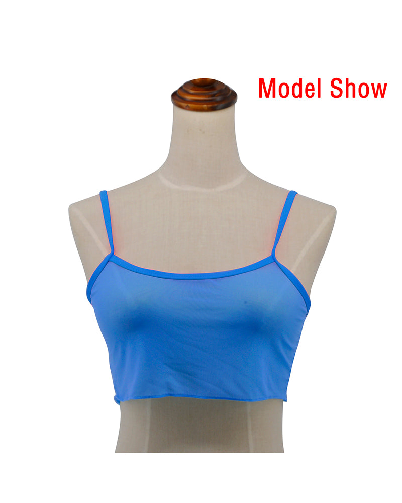 Blue Sheer Sheer Mesh Tank Top