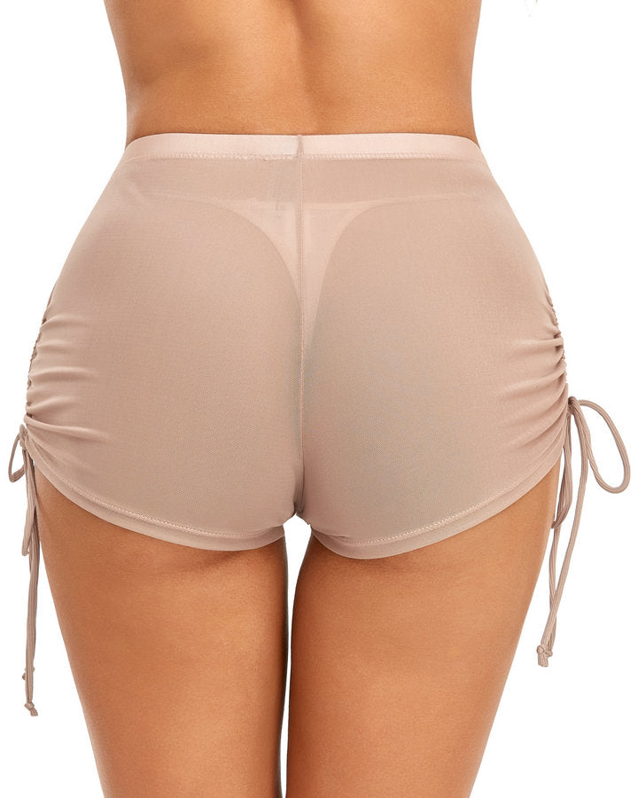 Mesh Board Shorts For Women Sheer Bikini Bottoms See Through Swim Shorts