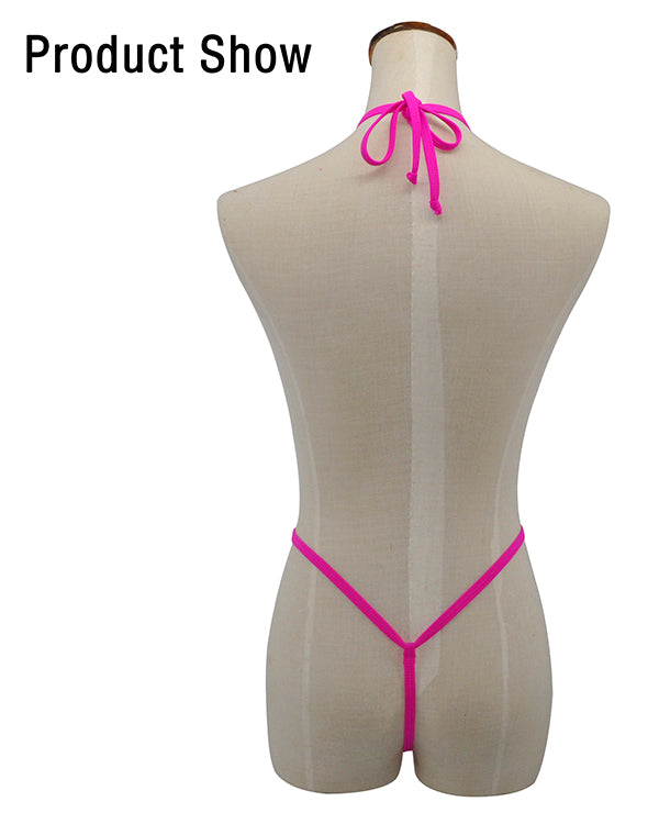 SHERRYLO Black Extreme One Piece String Bikini(Customized Products Need 7days For Production)