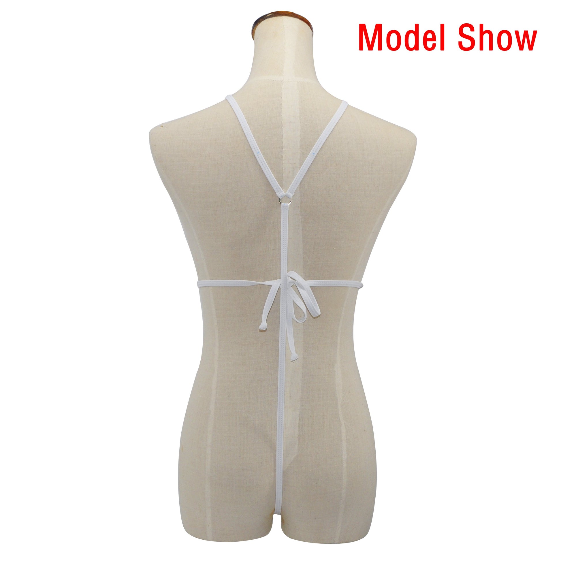 SHERRYLO Slingshot Bikini White Sheer Extreme Sling Bikini Mini Micro G String Bikini