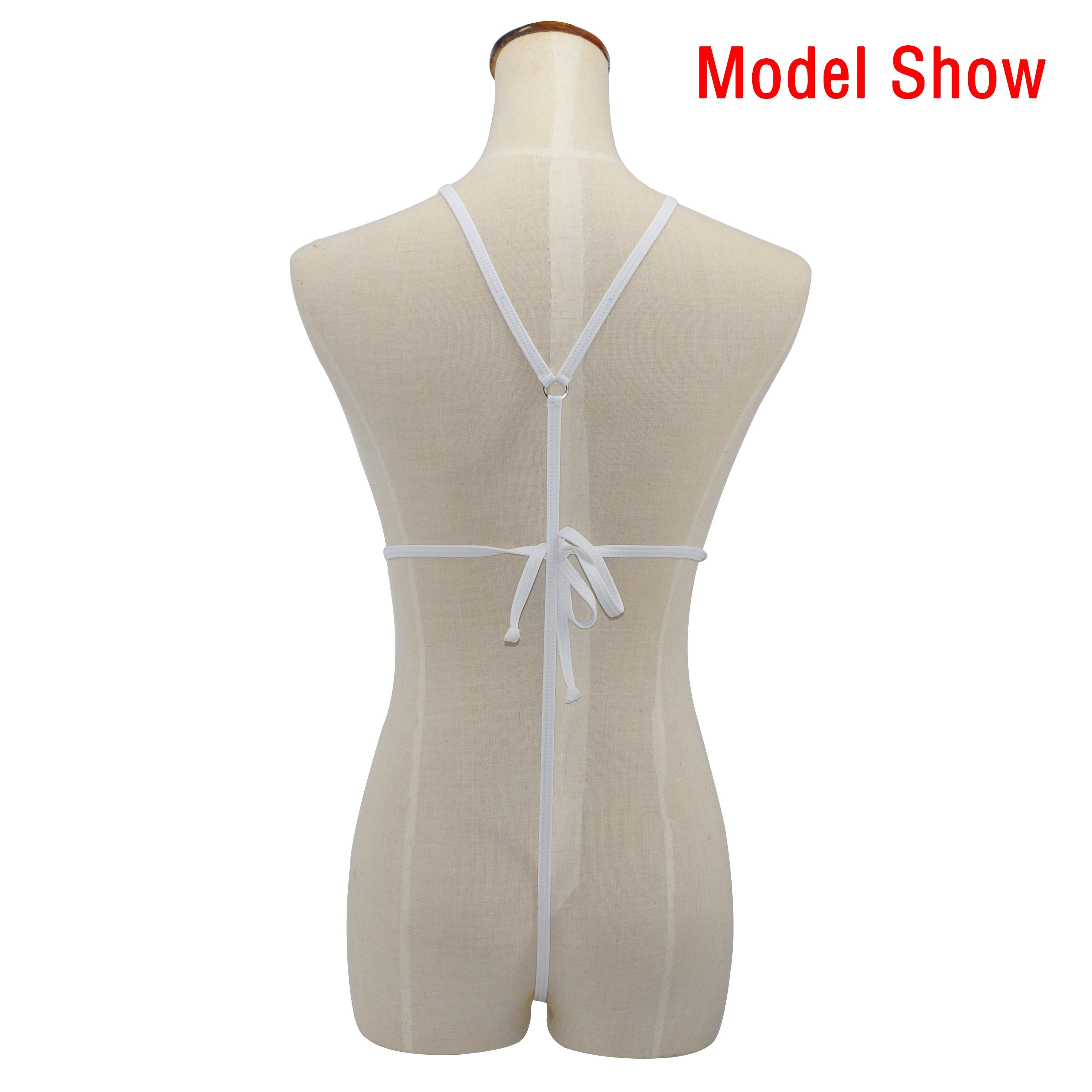 SHERRYLO Slingshot Bikini White Sheer Extreme Sling Bikini Mini Micro G String Bikini