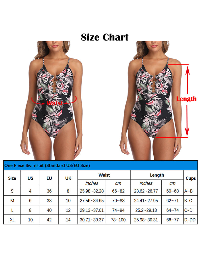 Vintage Floral One Piece Swimsuit