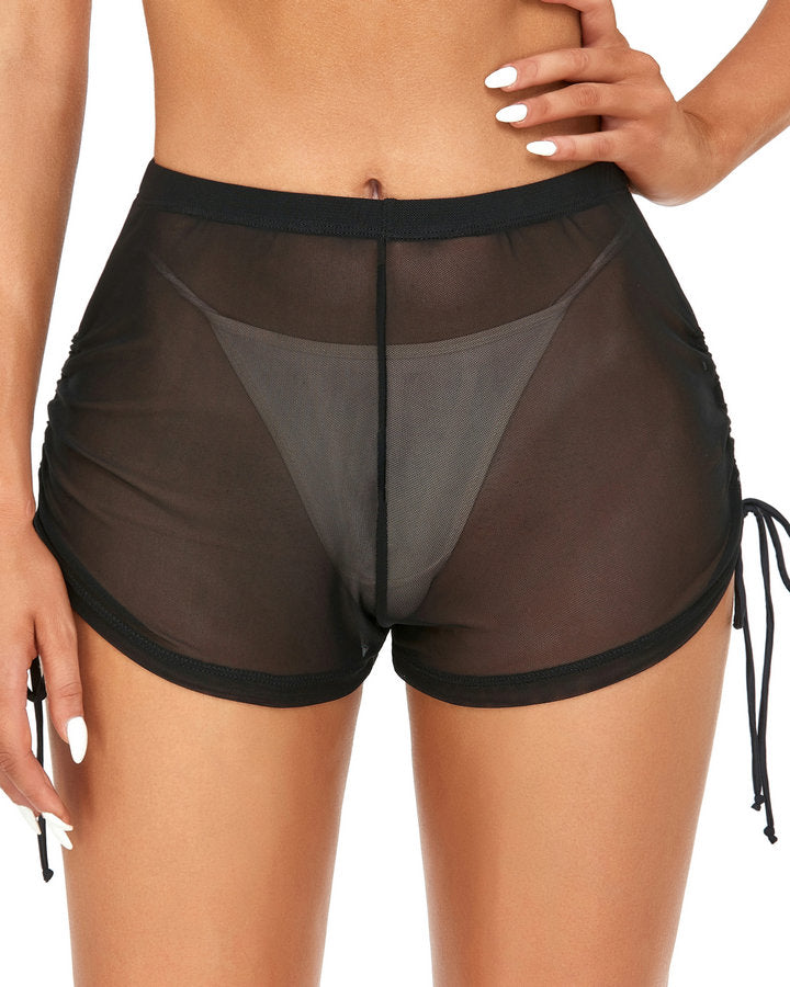 See Through Swim Shorts for Women Mesh Bikini Bottoms