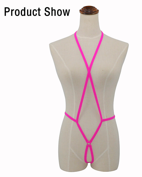 SHERRYLO Black Extreme One Piece String Bikini(Customized Products Need 7days For Production)
