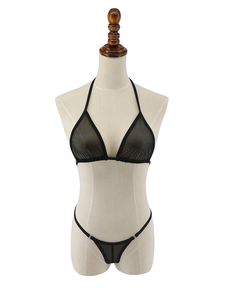 Mesh Bikini Micro G-String Thong Bikini Sheer Bathing Suit See Through Swim Costume