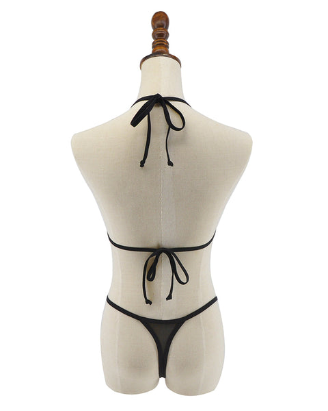 Mesh Bikini Micro G-String Thong Bikini Sheer Bathing Suit See Through Swim Costume