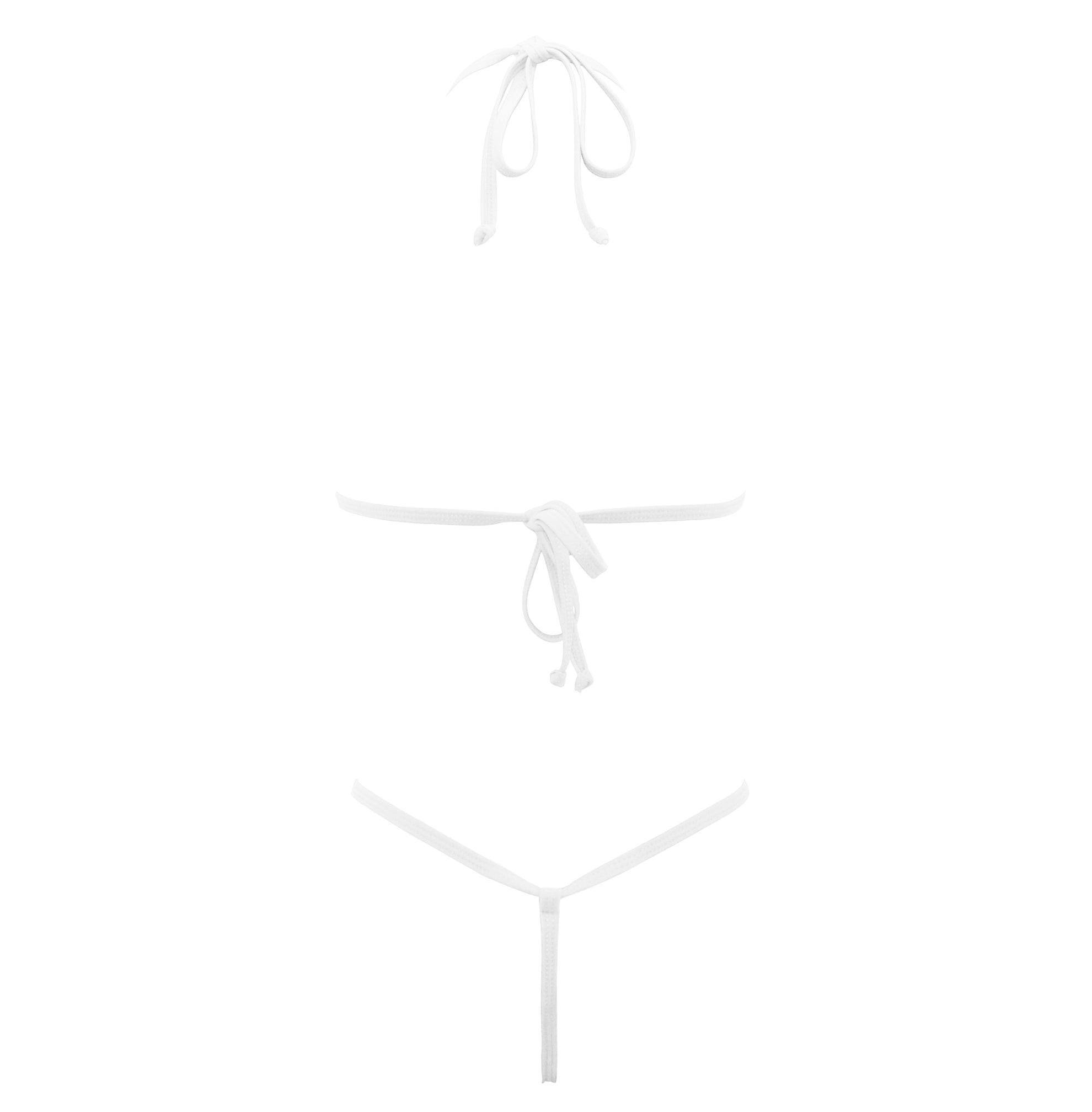 SHERRYLO White Extreme Micro Bikini G String Mini Crotchless Bikinis ...
