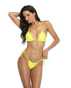 Yellow Micro String Bikini Thong Bottom Triangle Top