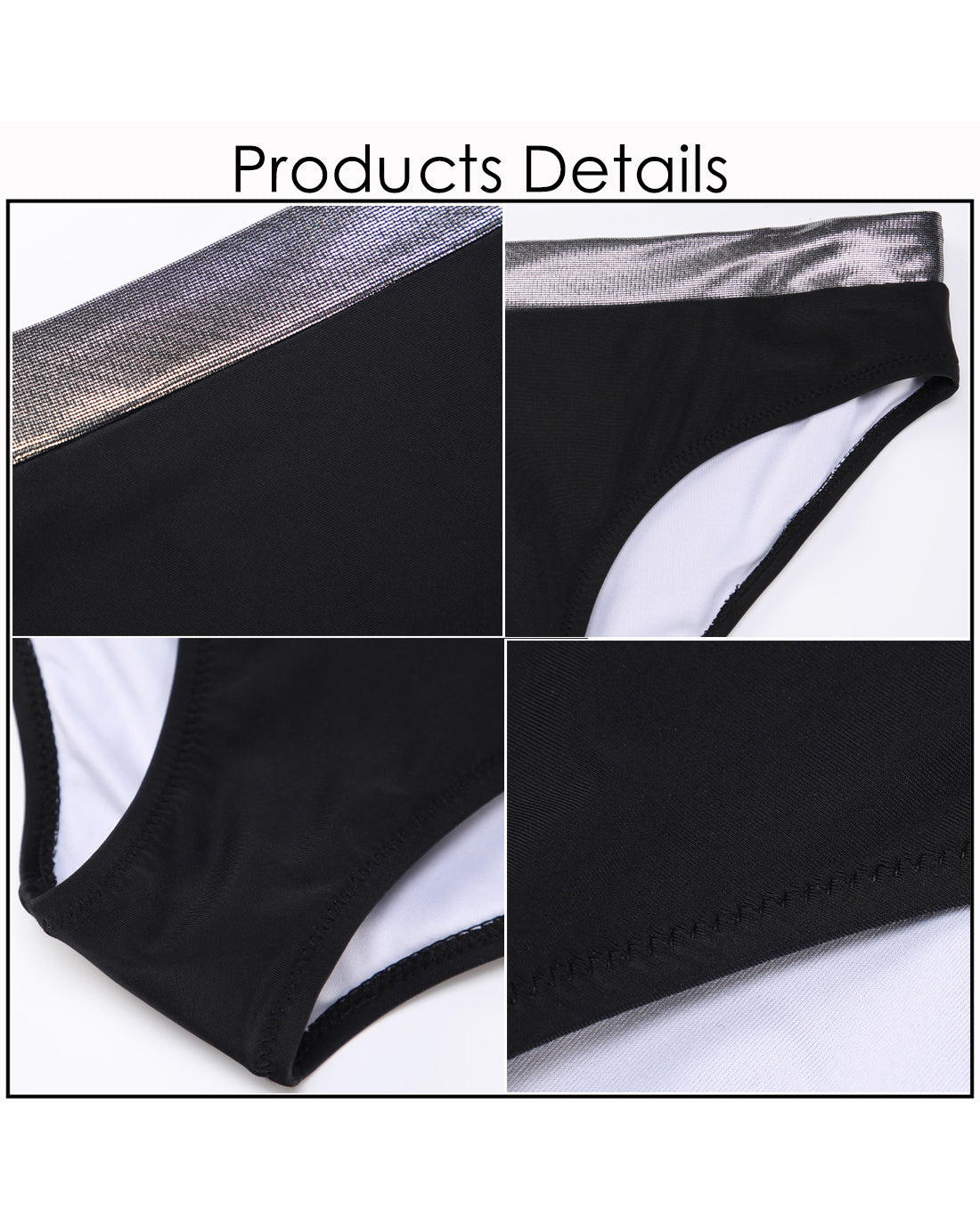 Black Bikini Bathing Suits for Women Two Piece