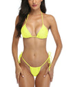 Yellow Micro String Bikini Thong Bottom Triangle Top