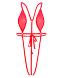 SHERRYLO Sling Bikini Red See Through Extreme Slingshot Bikini Mini Micro Crotchless G String Bikini