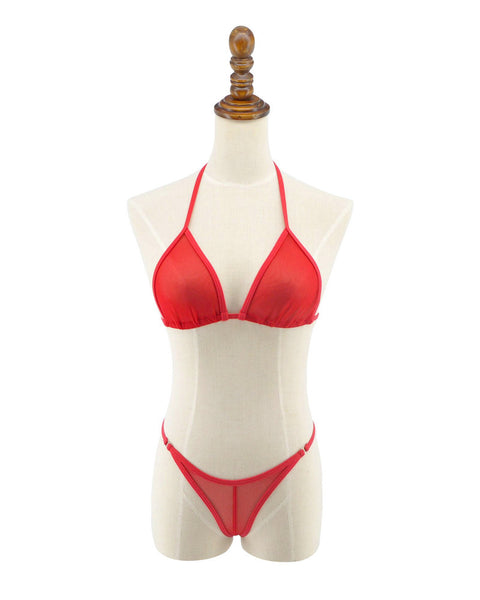 Red Sheer Bikini Swimsuit for Women