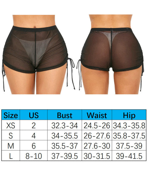 Sheer Swimsuit Bottom See Through Bikini Bottoms Board Shorts for Women