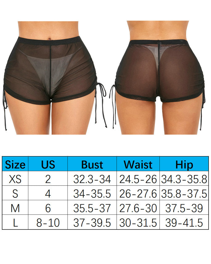 See Through Swim Shorts for Women Mesh Bikini Bottoms