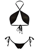 Black Fishnet Wrap Round Bikini G String Bottom