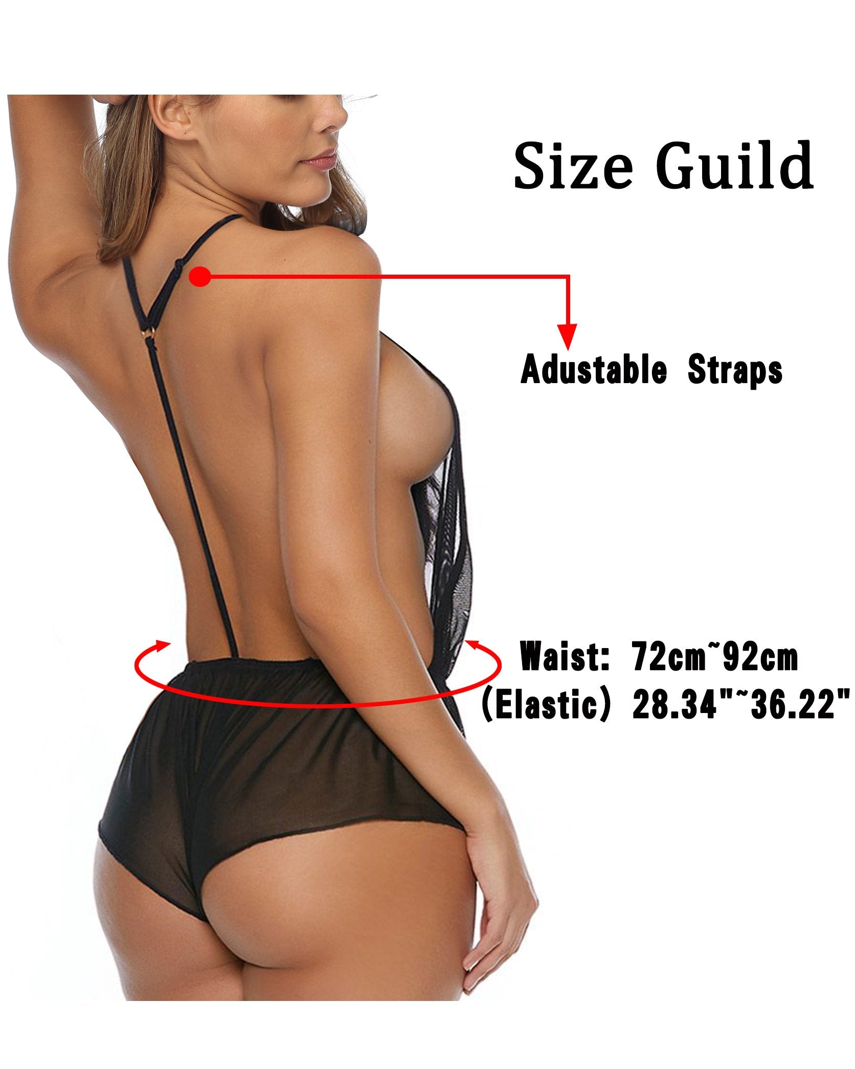 Sheer Lingerie Romper Babydoll Women's Chemise Teddy Bodysuit