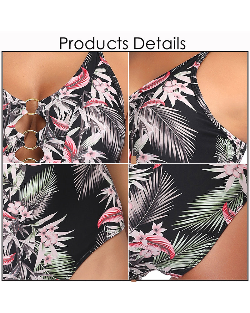 Vintage Floral One Piece Swimsuit