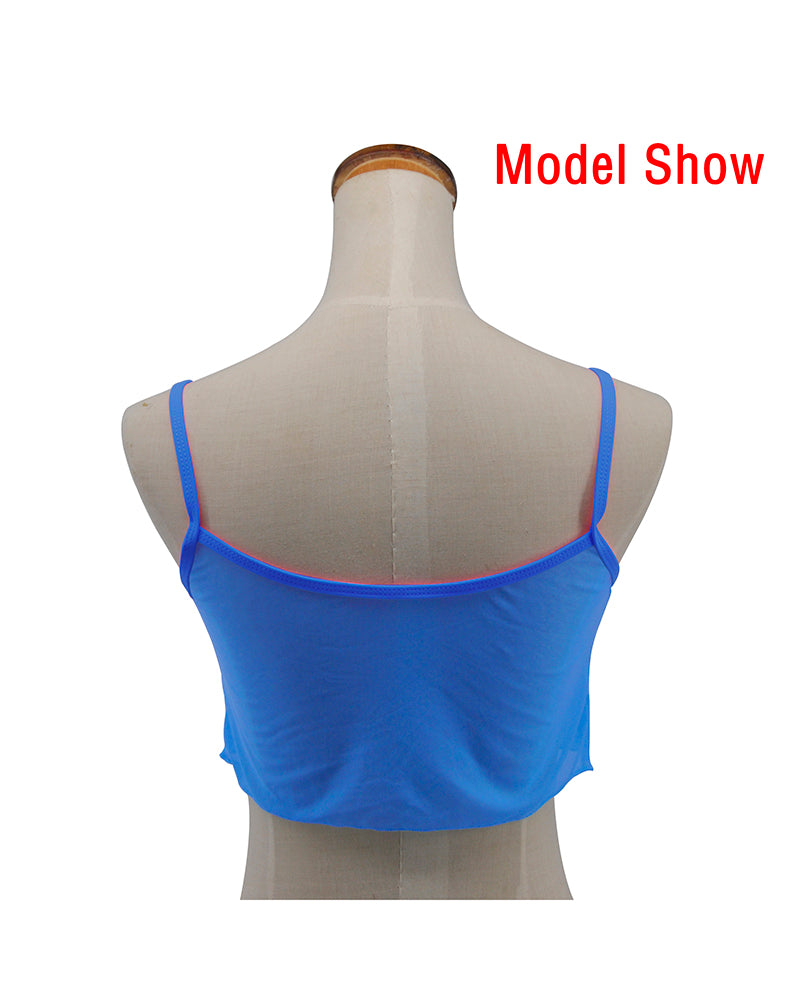 Blue Sheer Sheer Mesh Tank Top
