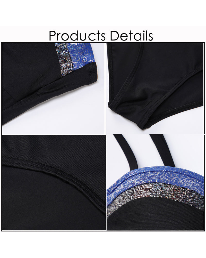 Black Bandeau One Piece Bathing Suits for Women