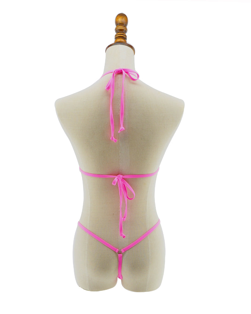 Pink Cut-Out Micro G String Bikini Extreme Swim Costume