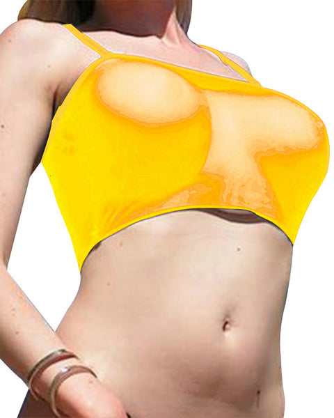 Orange Bikini Top Sheer Tank Tops