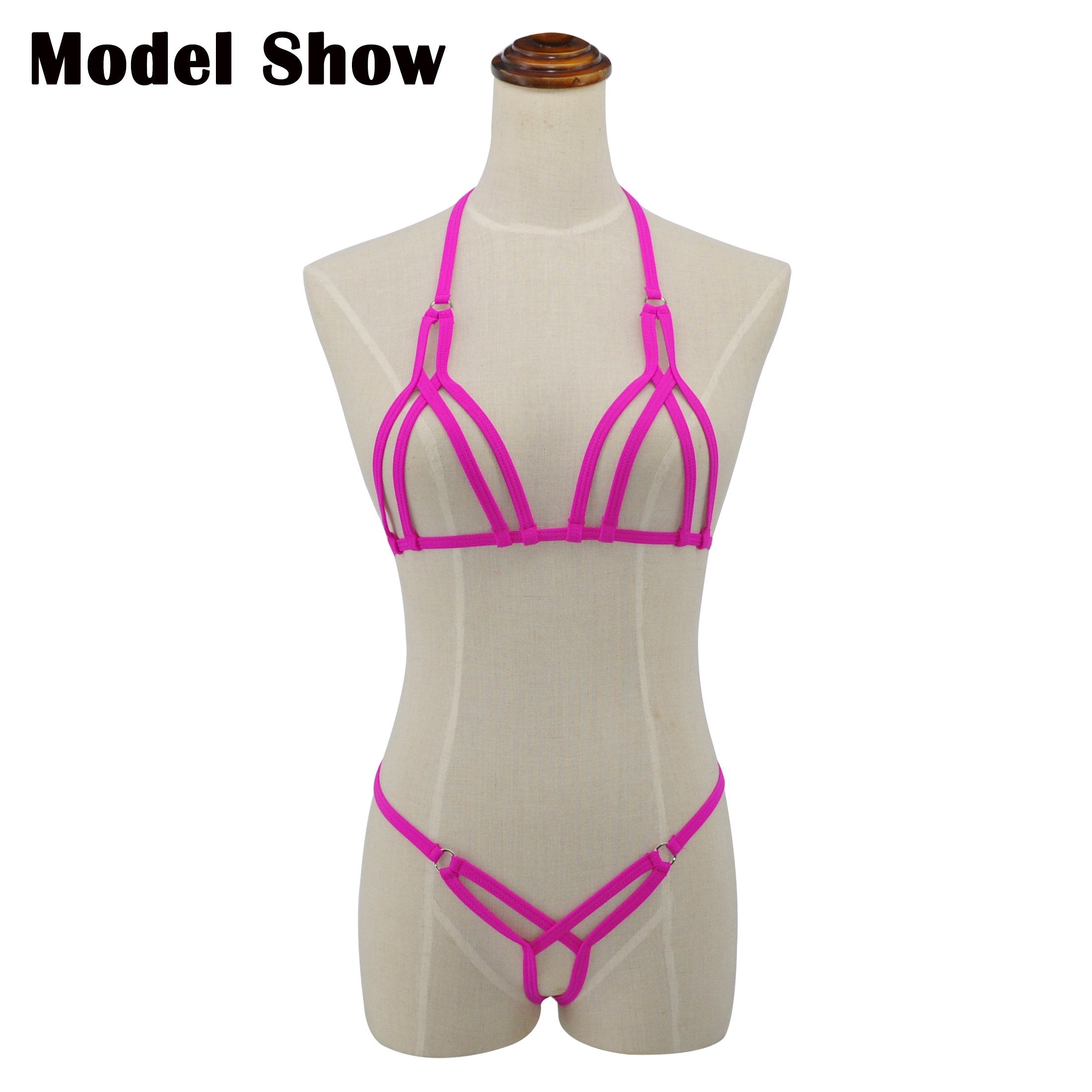 SHERRYLO White Extreme Micro Bikini G String Mini Crotchless Bikinis