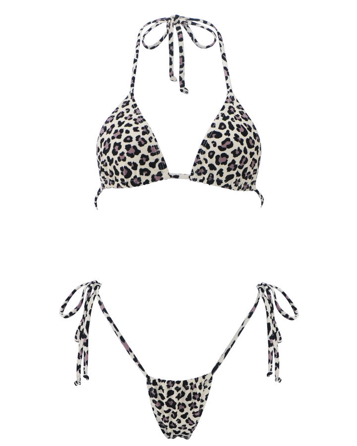 Cheetah Thong Bathing Suit for Women String Brazilian Bikini SHERRYLO