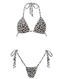 Cheetah Thong Bathing Suit for Women String Brazilian Bikini