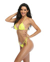 Yellow Micro String Bikini Thong Bottom Triangle Top