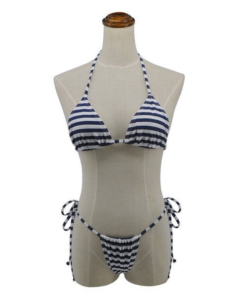 Striped Thong Bikini Swimsuit for Women