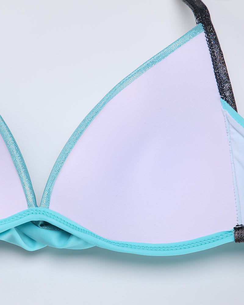 Womens Bikini Bathing Suits Triangle Top Side Tie Bottom