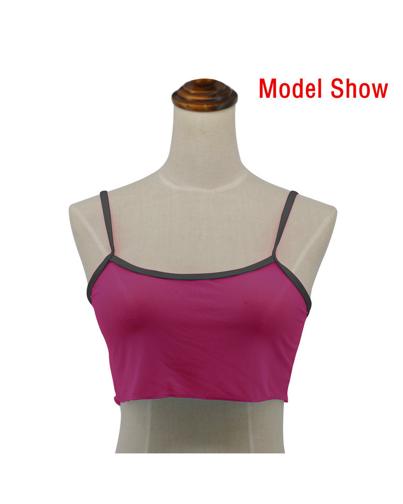 Fuchsia Black See Thru Mesh Tank Top